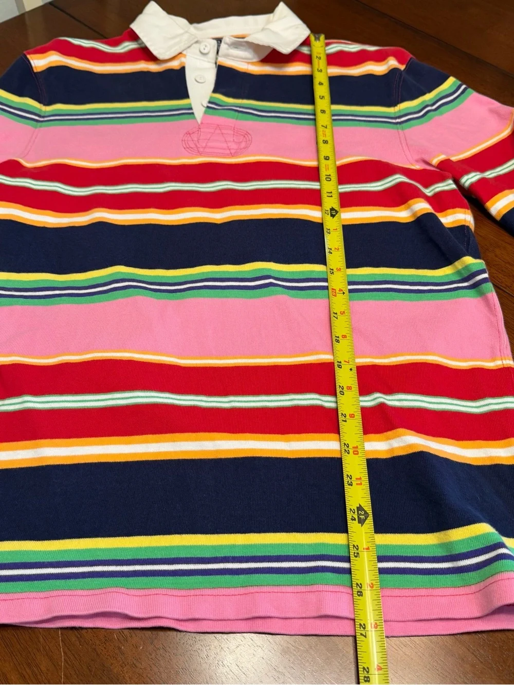 VTG POLO Ralph Lauren Striped Long-Sleeve Rugby Shirt Multicolor Pink Men's Med